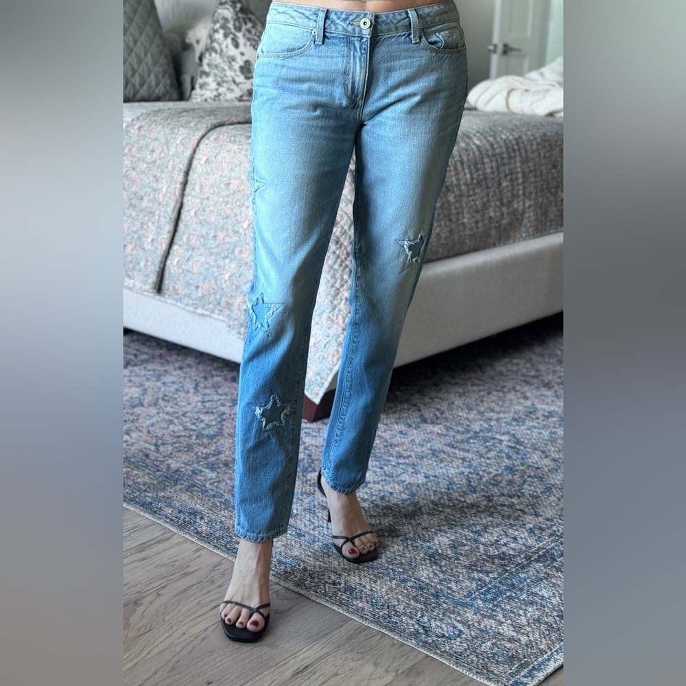 Paige skinny Athena indigo patch jeans